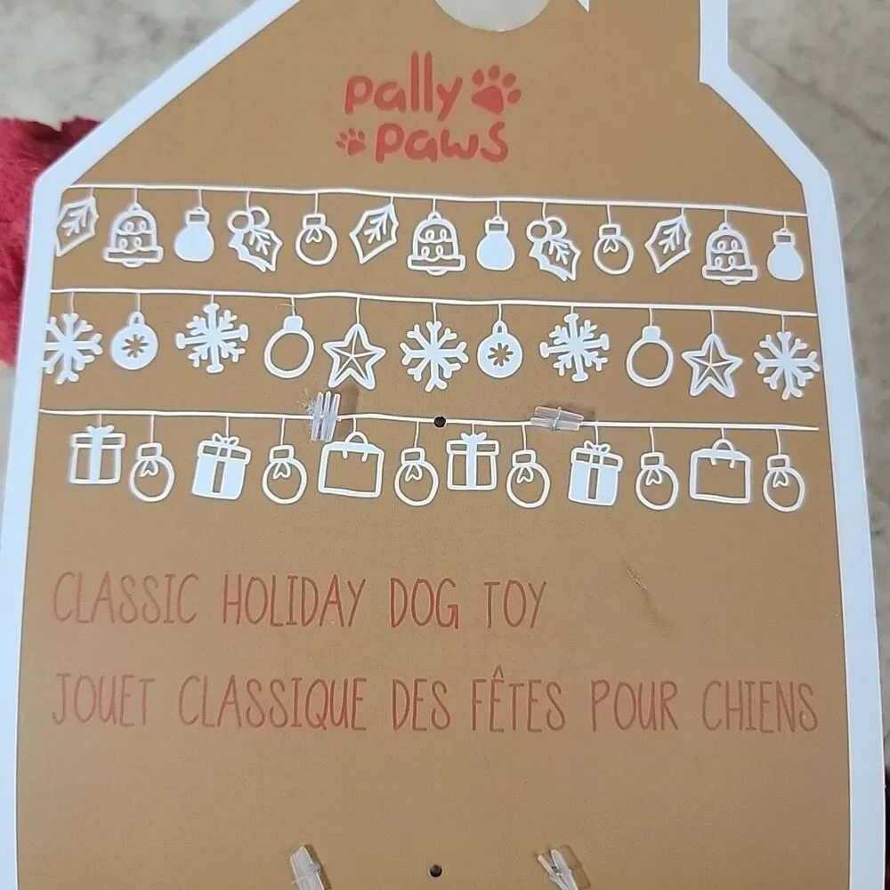 Pally Pals Holiday Squeaky Dog Toy-White Swan With Red Scarf & Hat